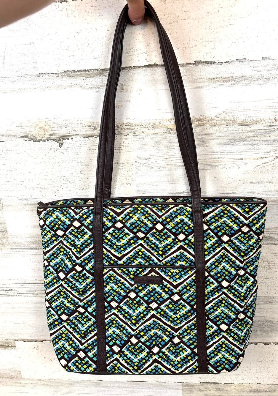 Vera Bradley Womens Green Brown Rainforest Tote Bag Quilted NEW Purse